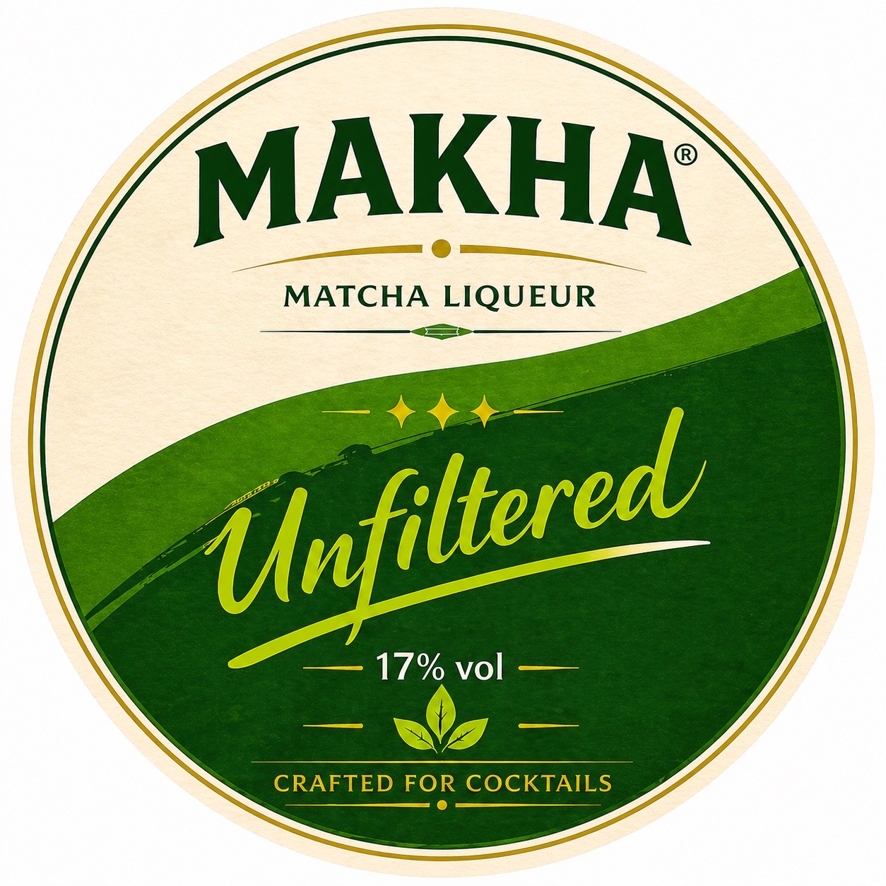 MAKHA Matcha Liqueur label